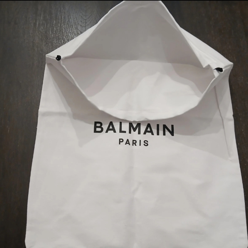 Balmain Paris Circle B White Logo Dust Bag Storage Cover Drawstring Bag Medium - Picture 5 of 9
